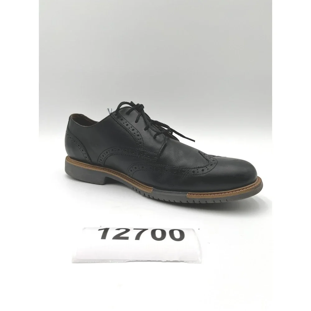 Cole Haan Wingtip Oxford Mens 9.5 Black Excellent Leather Brogue Dress Shoes